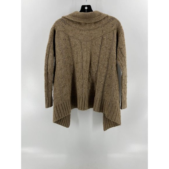 Mossimo Women's Brown Wool Blend Drape Front Open Cardigan Knit Sweater Size XS - Picture 3 of 10